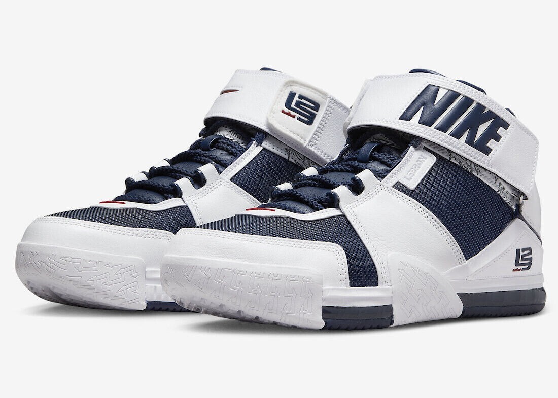 Nike Zoom LeBron 2 “USA” Men’s Shoes White-Varsity Navy DR0826-100 s 13