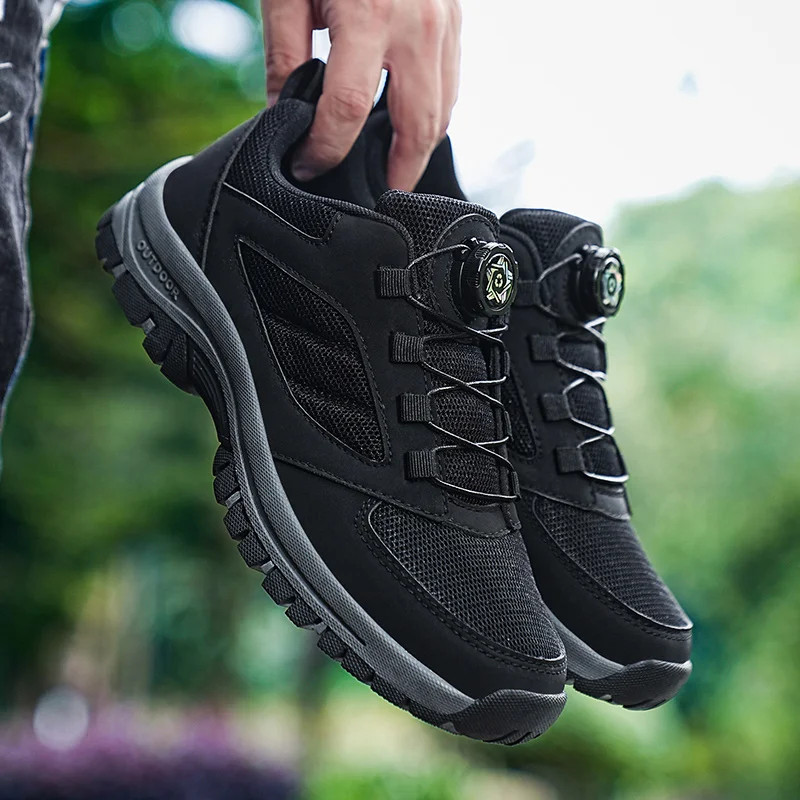 Outdoor Men Hiking Shoes Non-slip Motorcycle Wear-resistant Walking Sneakers