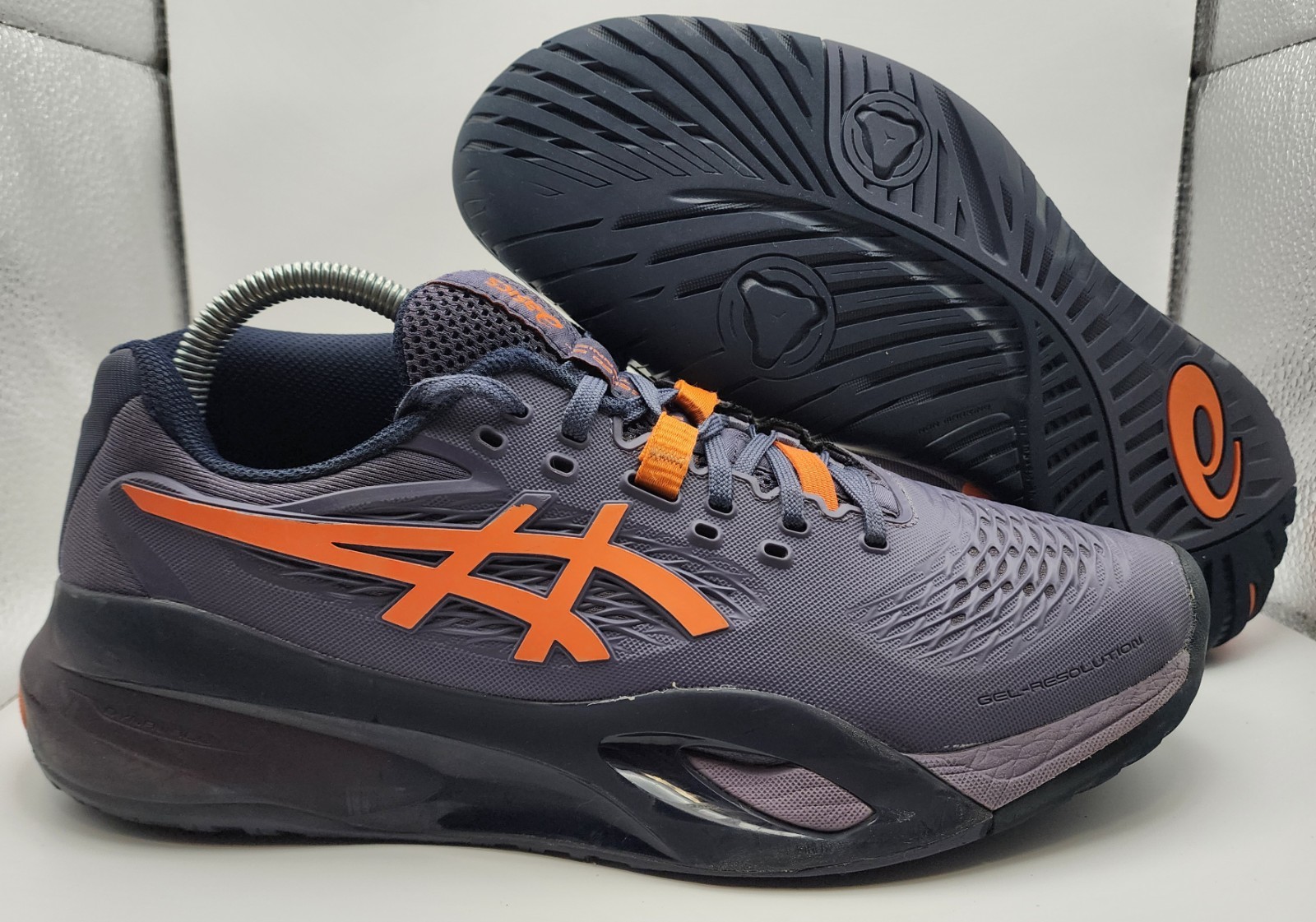 Asics Men’s Gel-Resolution X Shoes Size 7.5 Purple Nova Orange Pickleball Sports