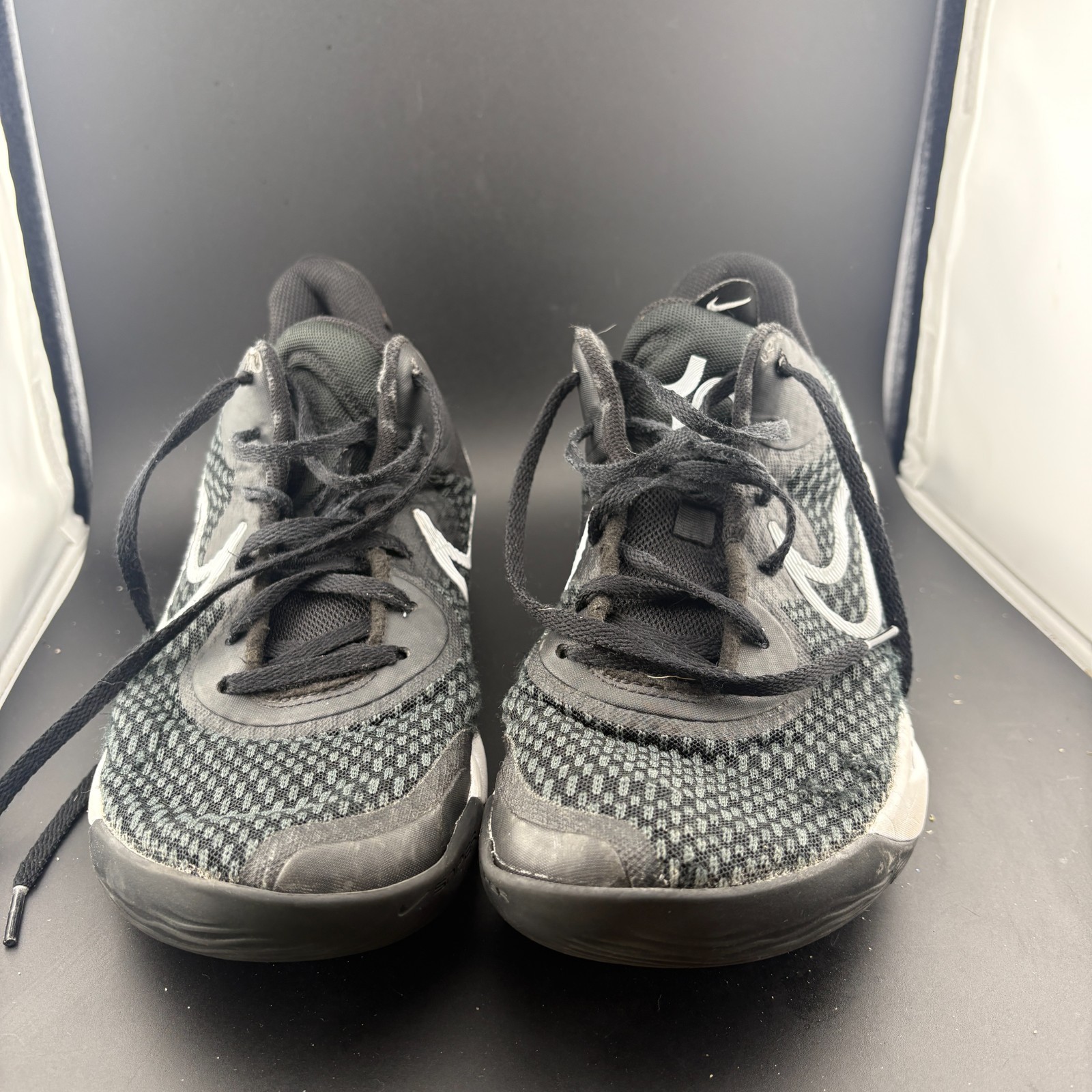 Nike KD Trey 5 IX CW3400-002 Mens US 7.5 Basketball Shoes Black White Sneakers