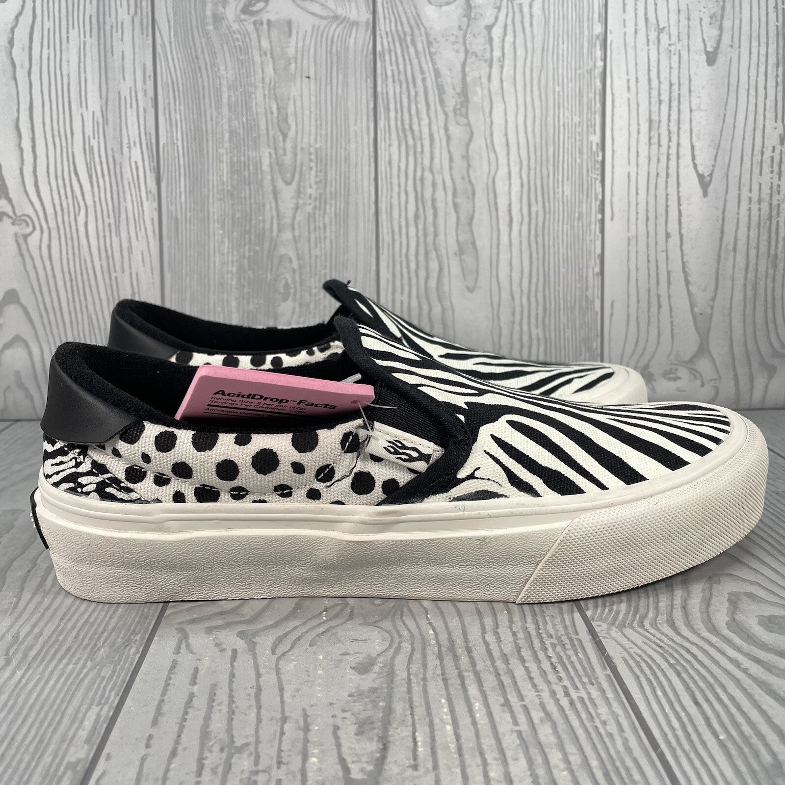 Straye Ventura Zebra Tiger Print Sneakers Slip-on Shoes Men 6.5 Women’s Size 8