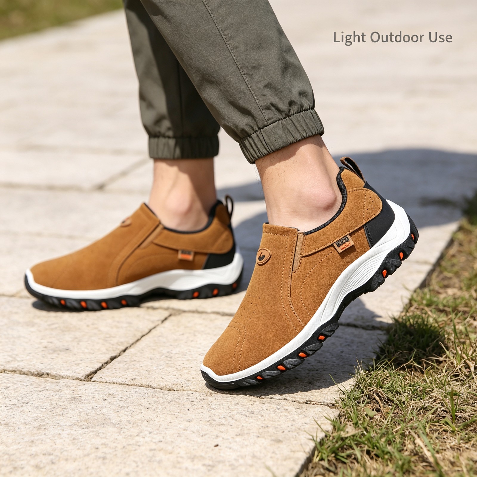 Athletic Outdoor Sports Sneakers, Men’s Slip-On Loafer Casual Walking Shoes