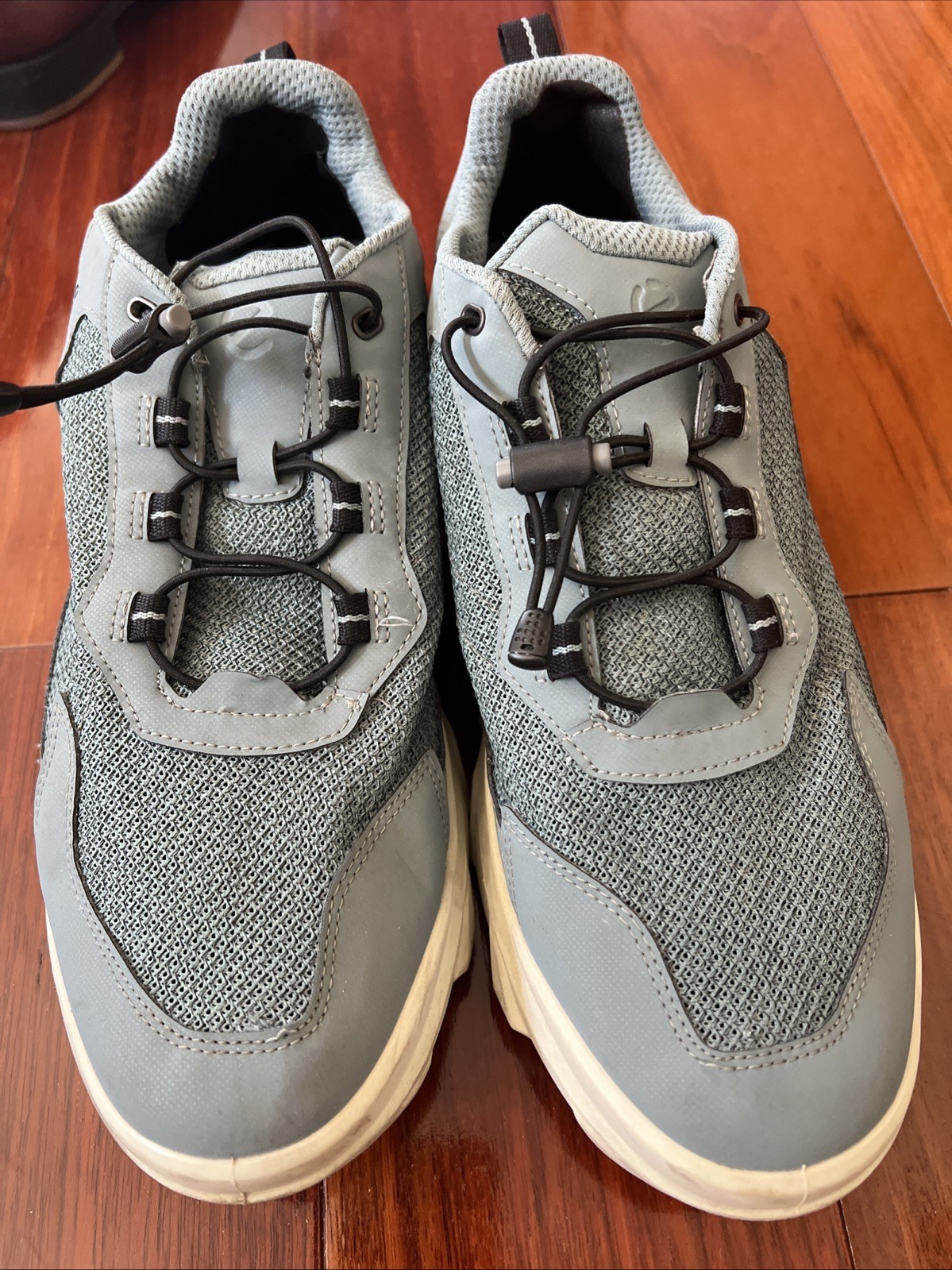 ECCO MX SHOES MENS Sz 10/10.5 or 44 GRAY BLUE MESH WALKING ATHLETIC SNEAKERS